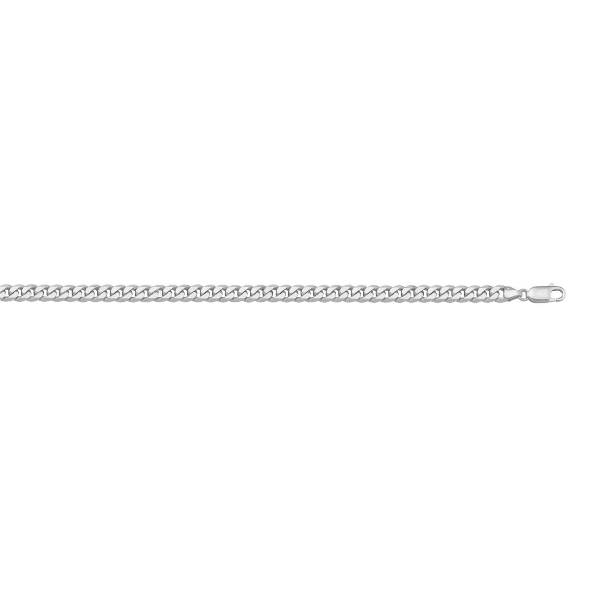 CCRB02, Gold Bracelet, Flat Beveled Curb, White Gold