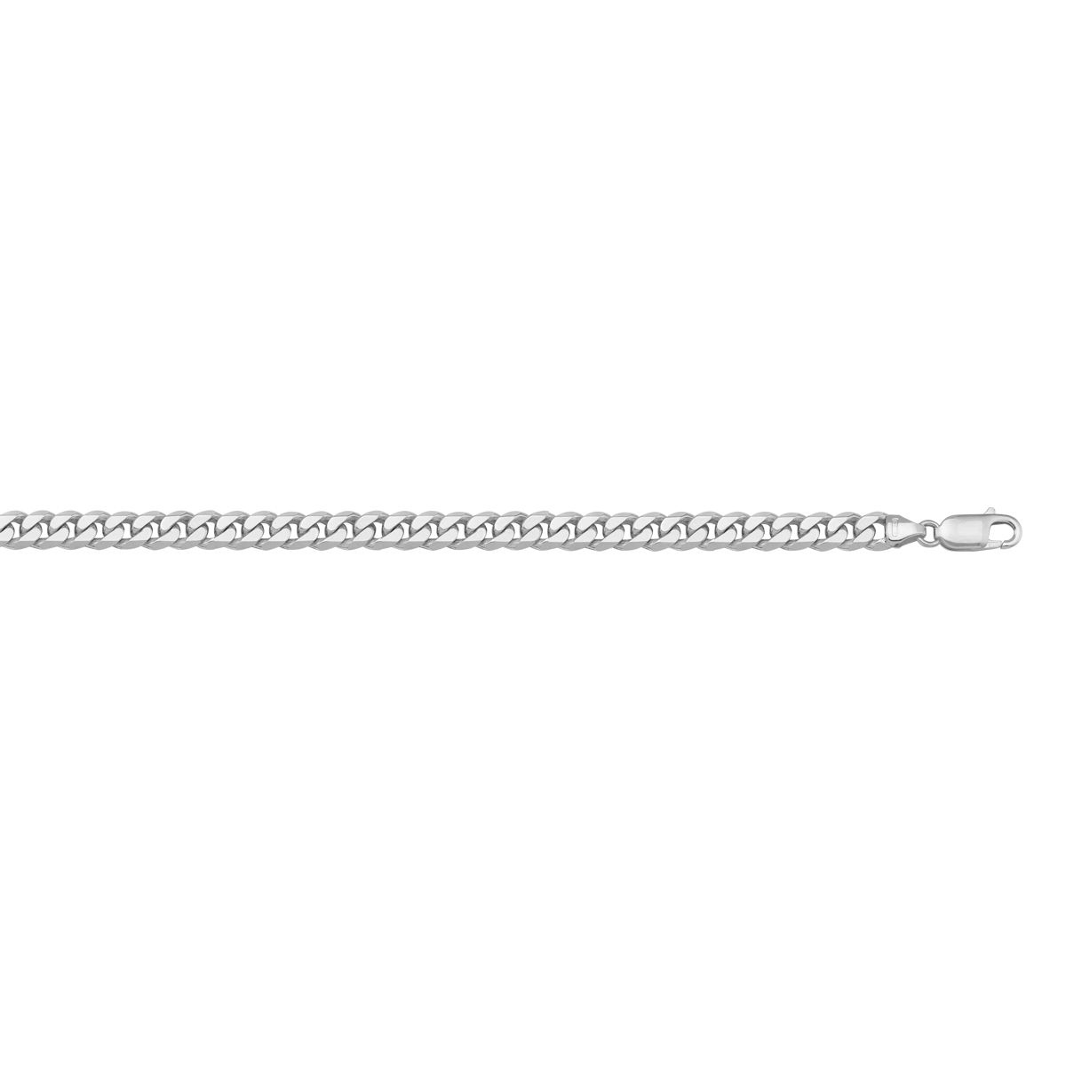 CCRB02, Gold Bracelet, Flat Beveled Curb, White Gold