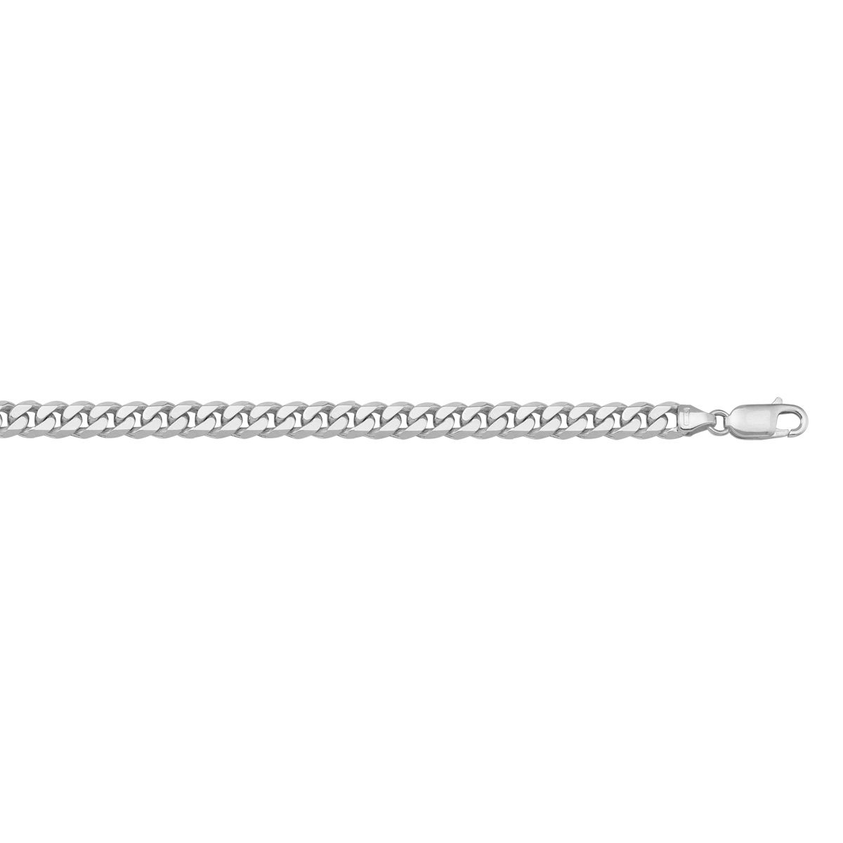 CCRB02, Gold Chain, Flat Beveled Curb, White Gold