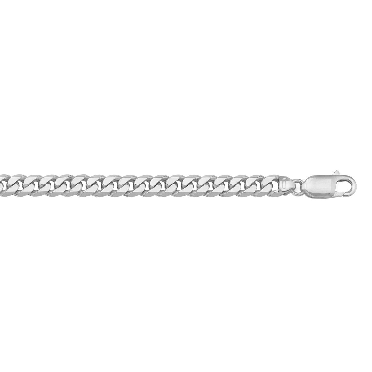 CCRB02, Gold Chain, Flat Beveled Curb, White Gold