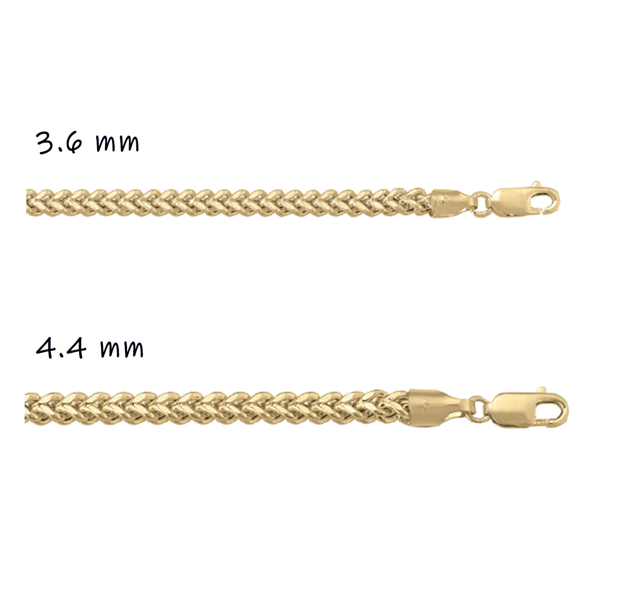 CFRA02, Gold Chain, Hollow Franco, Yellow Gold