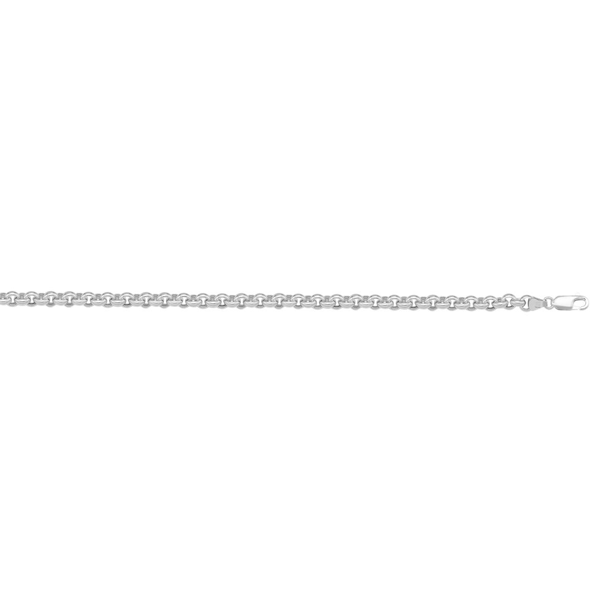 CROL01, Gold Bracelet, Hollow Rolo, White Gold