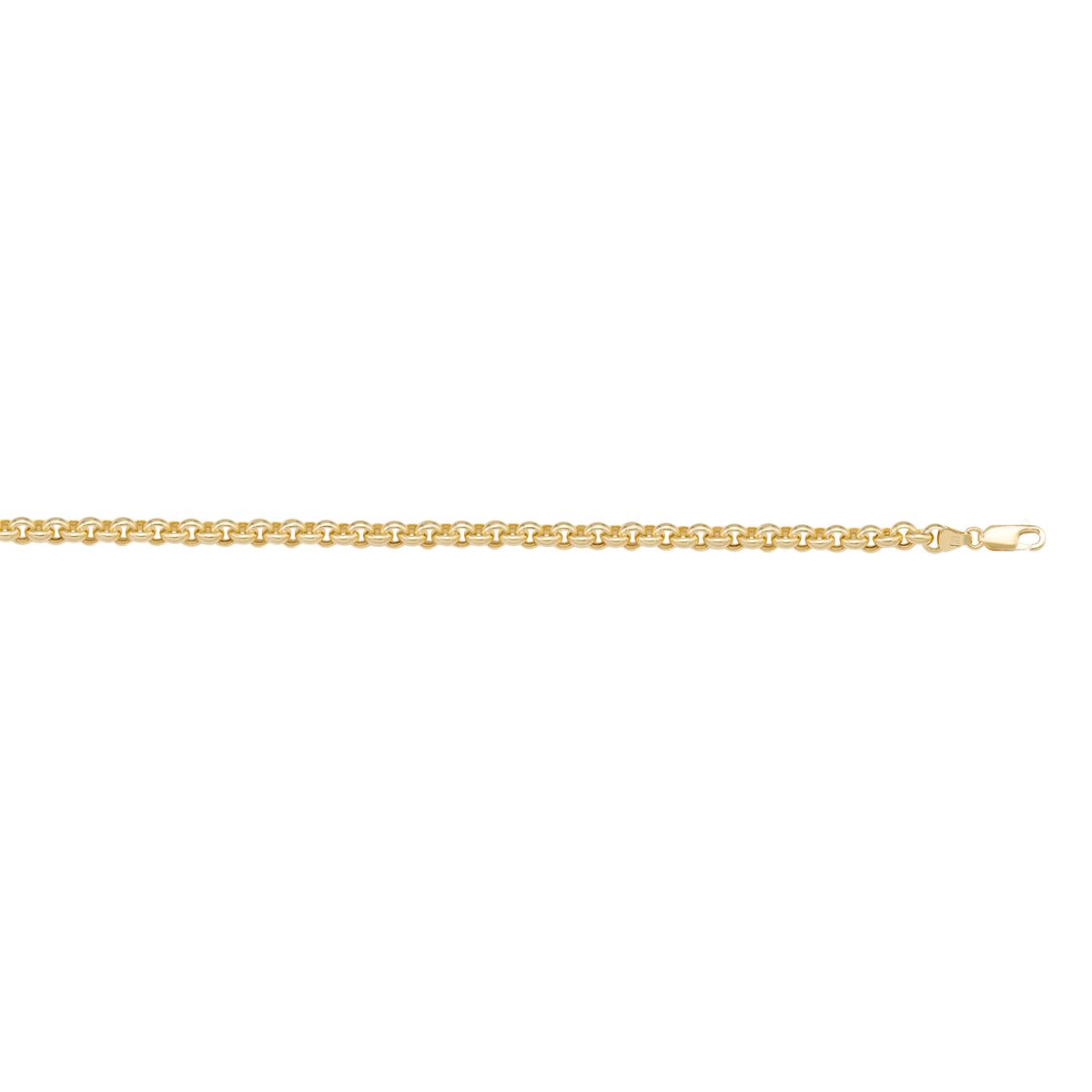 CROL01, Gold Bracelet, Hollow Rolo, Yellow Gold