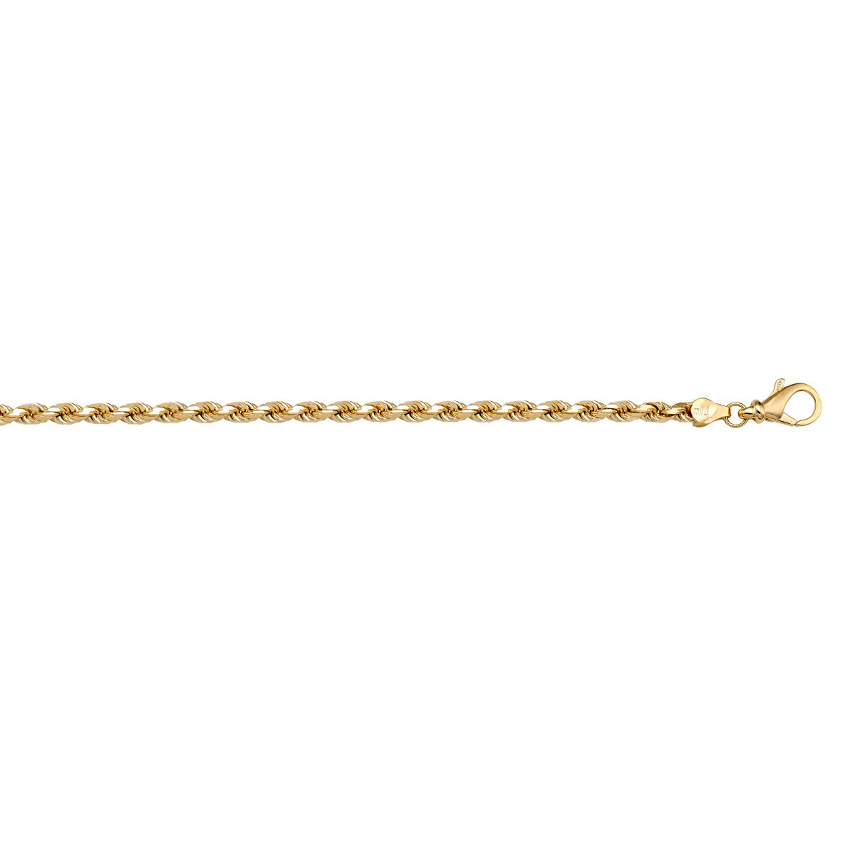 CROP02, Gold Bracelet, Diamond Cut Rope, Yellow Gold