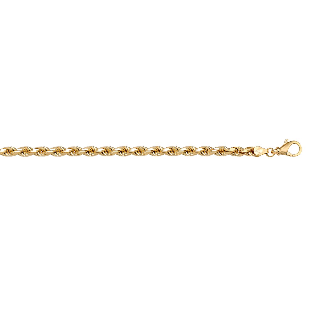 CROP02, Gold Bracelet, Diamond Cut Rope, Yellow Gold