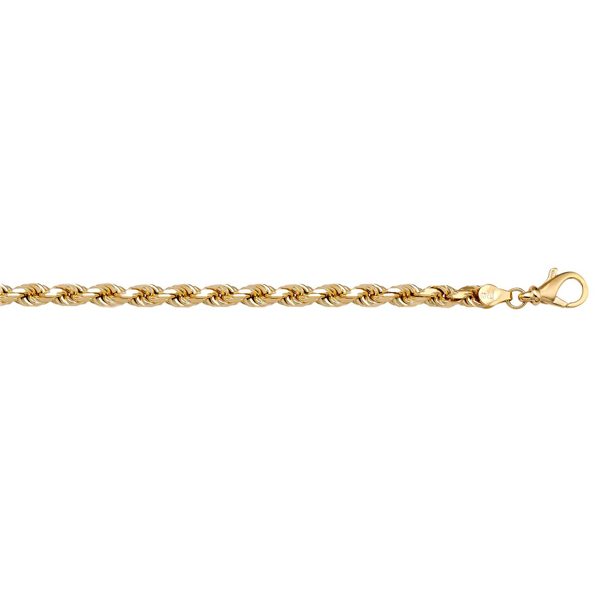 CROP02, Gold Chain, Diamond Cut Rope, Yellow Gold, 1.3 to 2.7 mm
