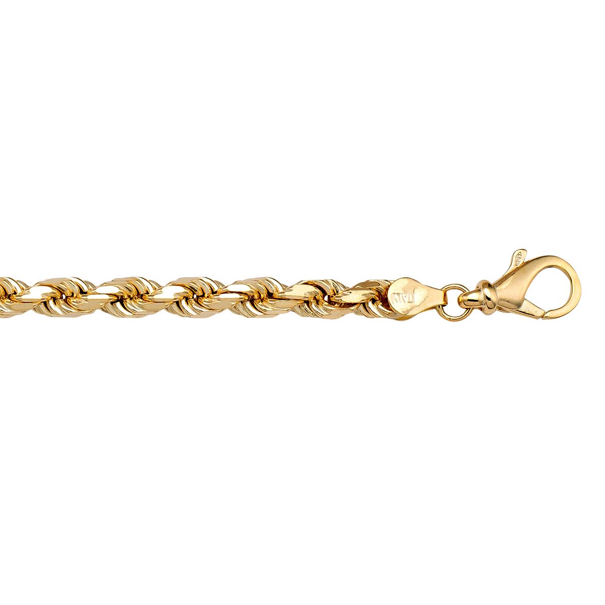 CROP02, Gold Bracelet, Diamond Cut Rope, Yellow Gold