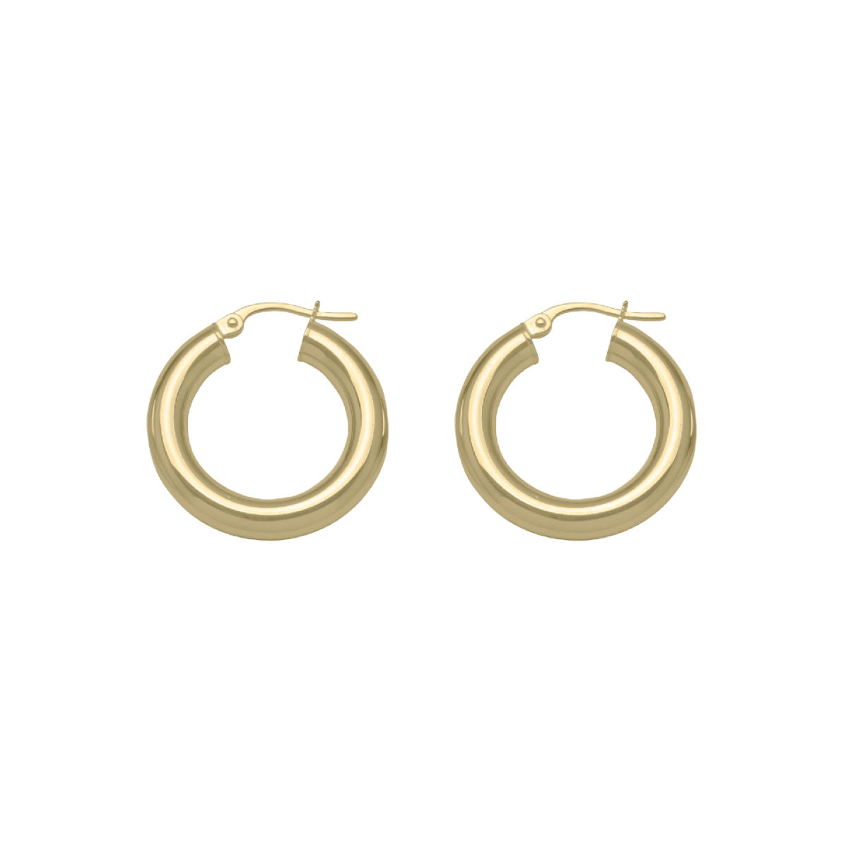 EH0201,  Gold Earrings, Hoops, 4 mm Tubing