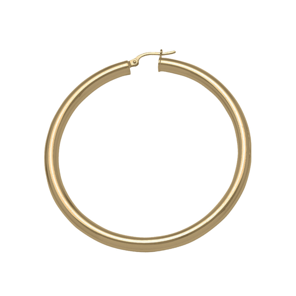 EH0201,  Gold Earrings, Hoops, 4 mm Tubing