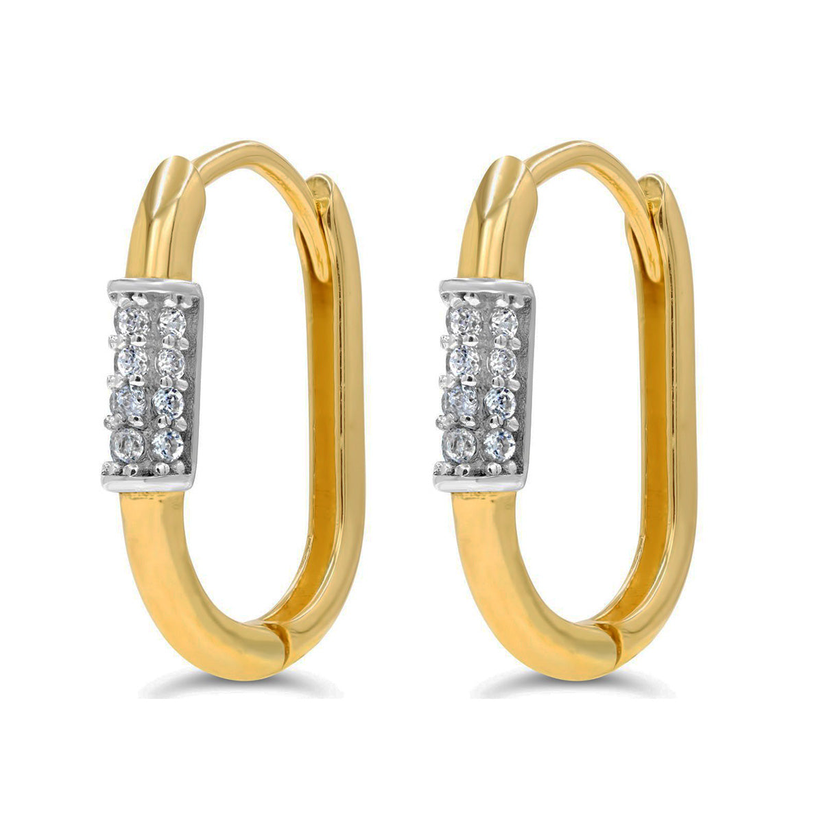 EHG0209, Gold Earrings, Huggies, CZ