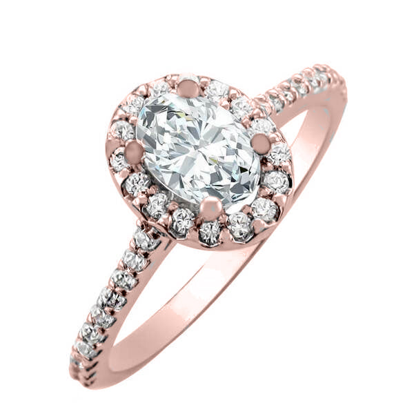 ERHA0101 Gold Halo Engagement Ring, Setting Only