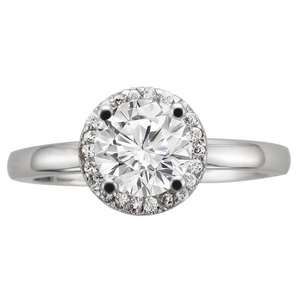 ERHA0201, Gold Halo Engagement Ring, Setting Only, Round