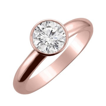 ERS0101, Gold Bezel Solitaire Engagement Ring, Setting Only