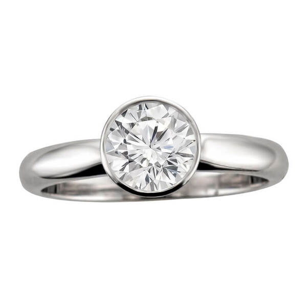 ERS0101, Gold Bezel Solitaire Engagement Ring, Setting Only