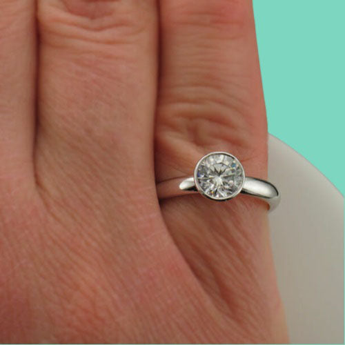 ERS0101, Gold Bezel Solitaire Engagement Ring, Setting Only