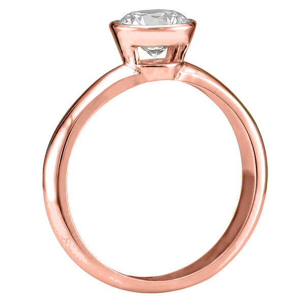ERS0101, Gold Bezel Solitaire Engagement Ring, Setting Only