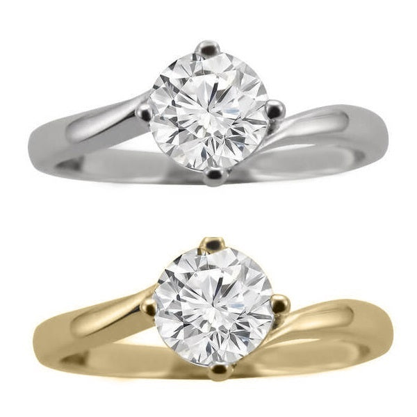 ERS0104, Gold Solitaire Engagement Ring, Setting Only
