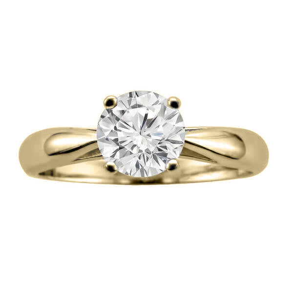 ERS0106, Gold Solitaire Engagement Ring, Setting Only