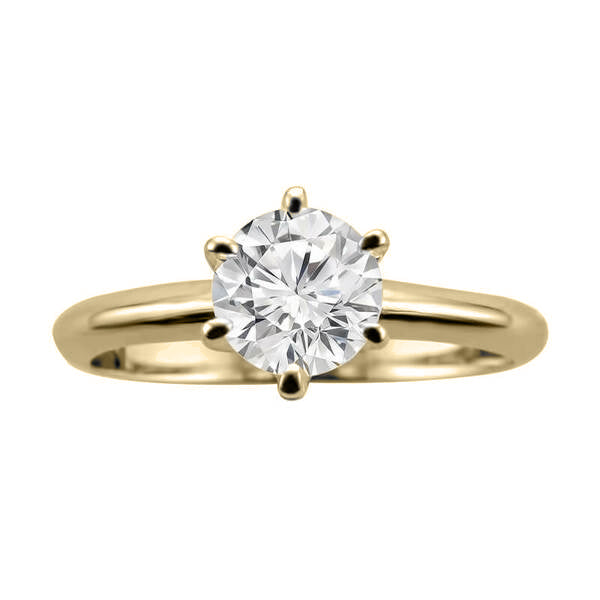 ERS0107, Gold Solitaire Engagement Ring, Setting Only