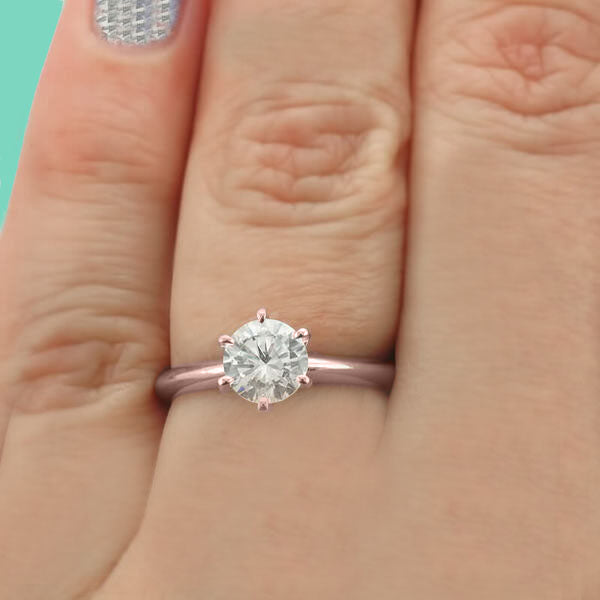 ERS0107, Gold Solitaire Engagement Ring, Setting Only
