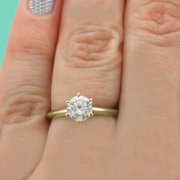 ERS0107, Gold Solitaire Engagement Ring, Setting Only