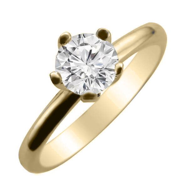 ERS0109, Gold Solitaire Engagement Ring, Setting Only