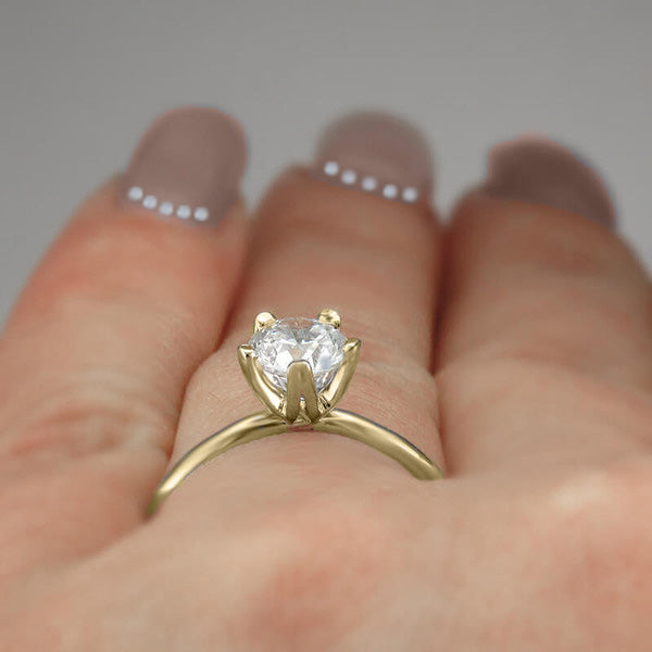 ERS0109, Gold Solitaire Engagement Ring, Setting Only