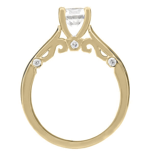 ERS0112, Gold Solitaire Engagement Ring, Setting Only