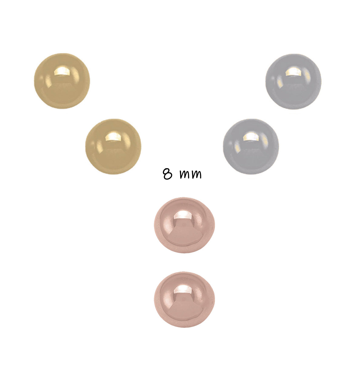 ES0116, Gold Earrings, Studs, Balls