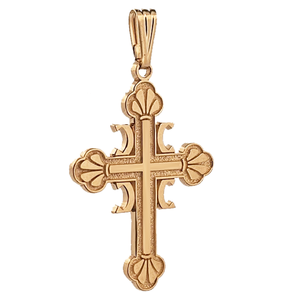 GE09, Gold Serbian Orthodox Cross, 4C, GnG Design