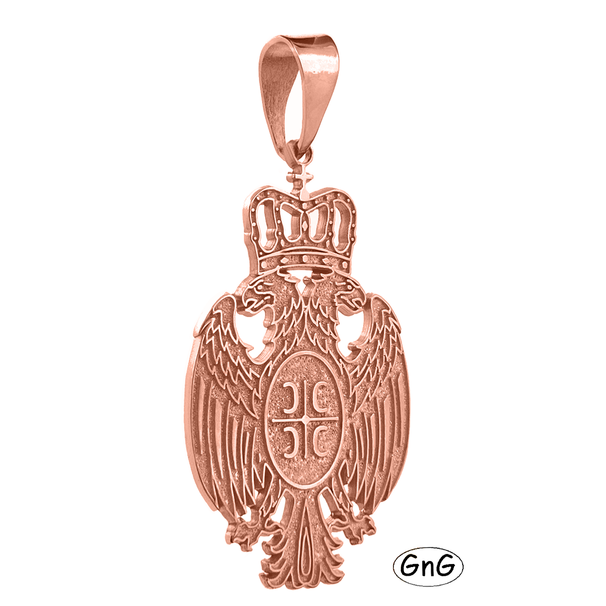 GE22, Gold Serbian Eagle Pendant, GnG Design