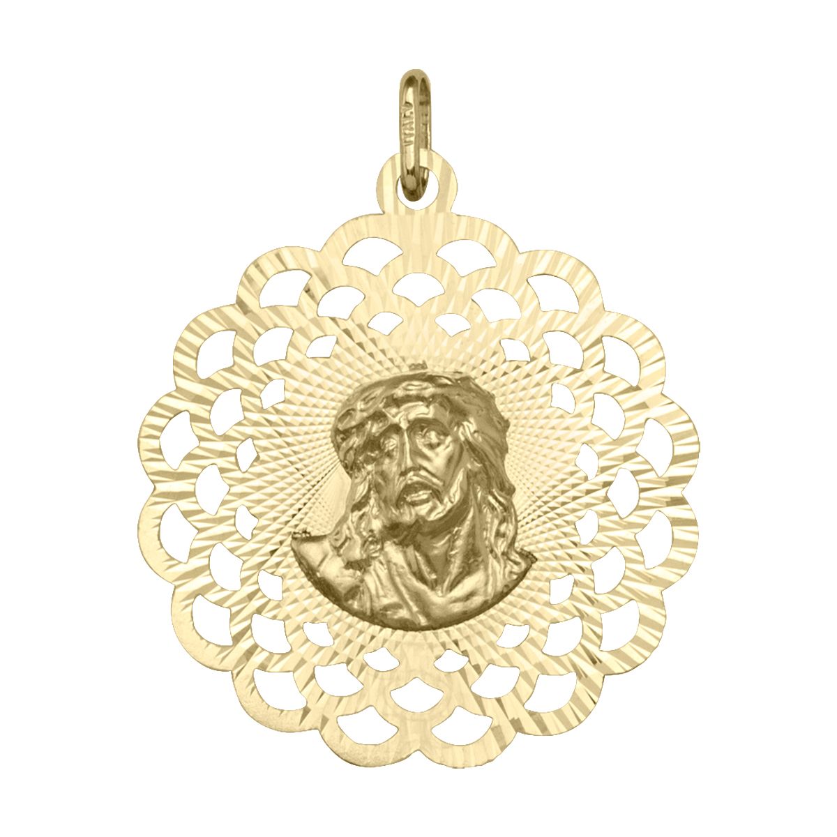 PMA0210, Gold Pendant, Madonna & Jesus
