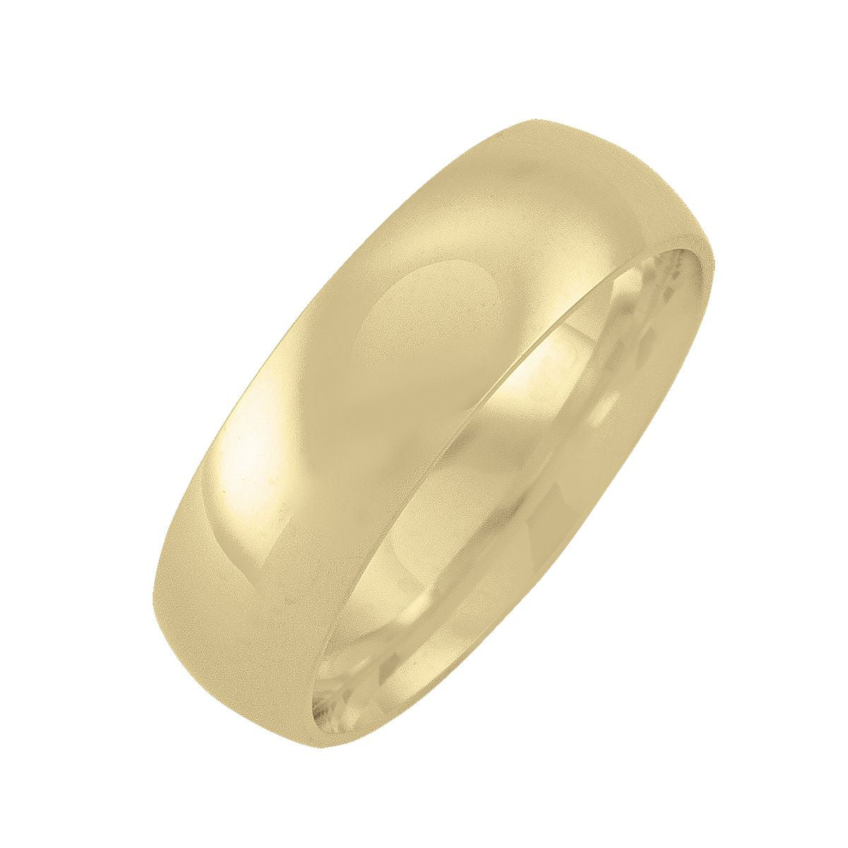 WB0106A, Gold Wedding Band, 6 mm, Domed Top, Inside Comfort Fit