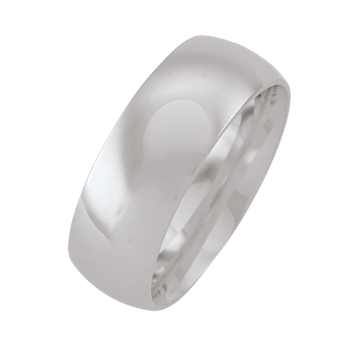 WB0107A, Gold Wedding Band, 7 mm, Domed Top, Inside Comfort Fit