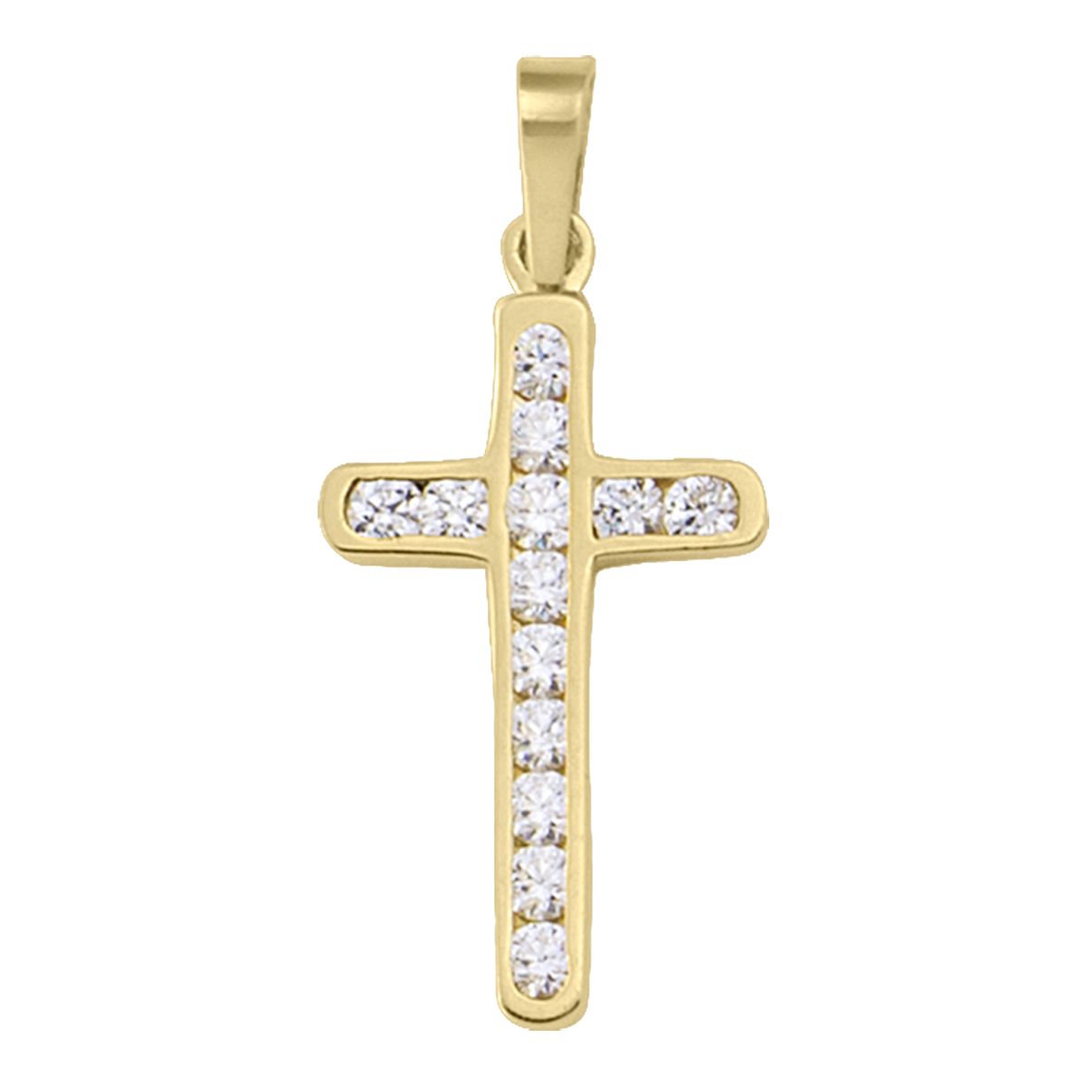 XCZ0602, Gold Cross, Cubic Zirconia