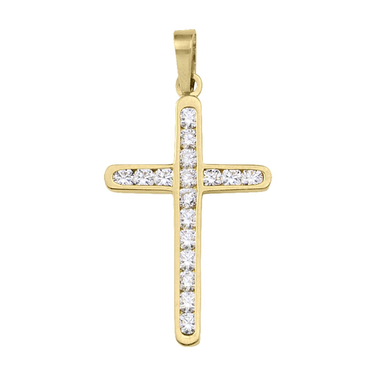 XCZ0602, Gold Cross, Cubic Zirconia